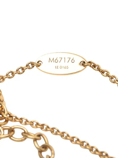 Pre-owned Louis Vuitton 2015 Gold Plated Brass Lv & Me S Bracelet Costume Bracelet