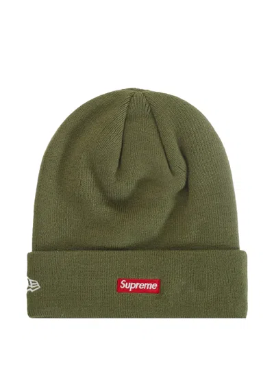 Supreme X New Era Logo-patch Beanie Hat In Green
