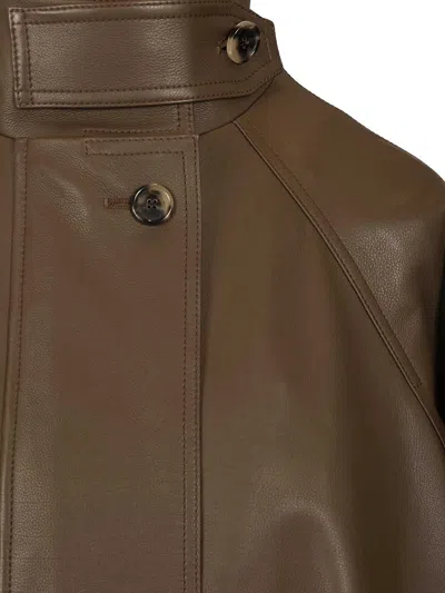 Loewe Short Parka Jackets Green In Brown