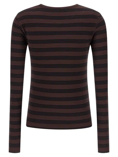 Ganni Striped Sweater T-shirt Multicolor In Multi
