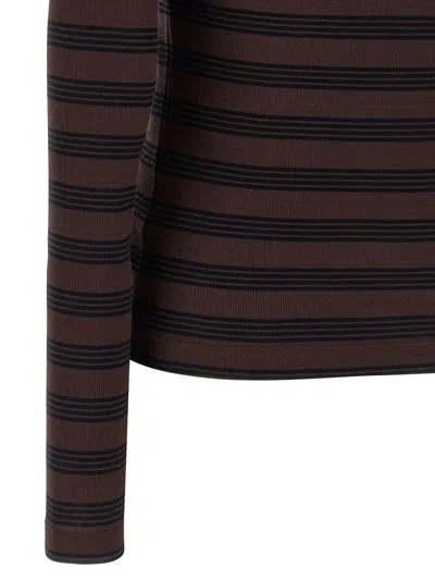 Ganni Striped Sweater T-shirt Multicolor In Multi