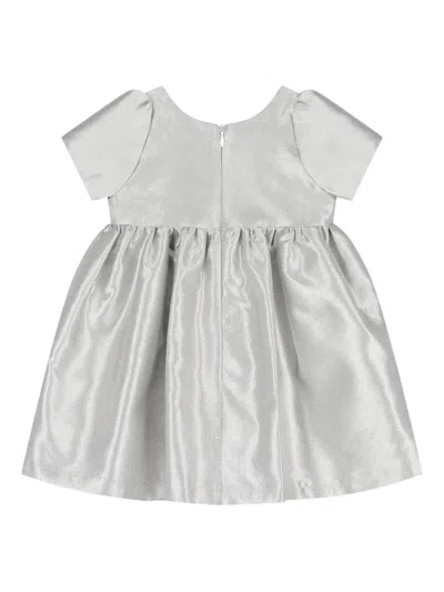 Mama Luma Satin-effect Rose-appliqué Dress In White