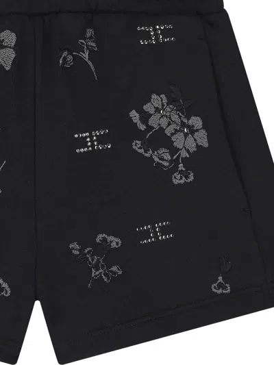 Elisabetta Franchi Floral-embroidery Casual Shorts In Black