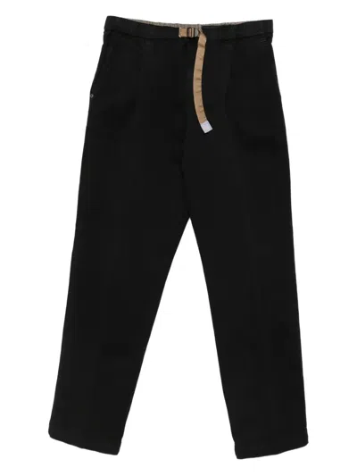 White Sand Belted Trousers In Black