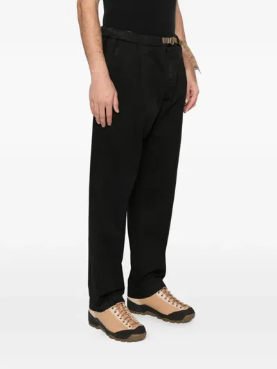 White Sand Belted Trousers In Black