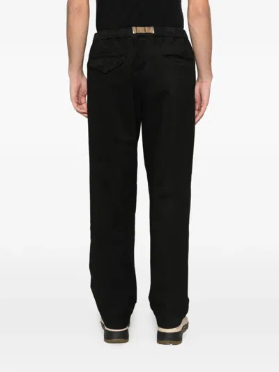 White Sand Belted Trousers In Black