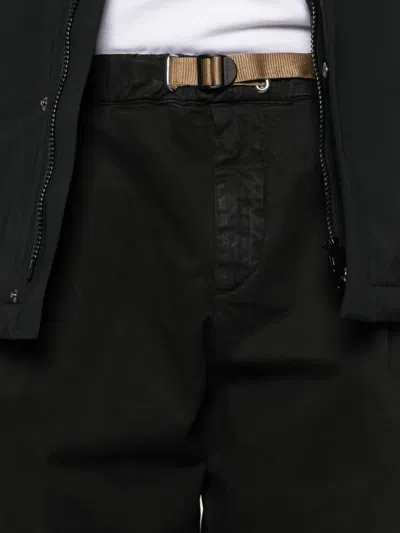 White Sand Belted Trousers In Black