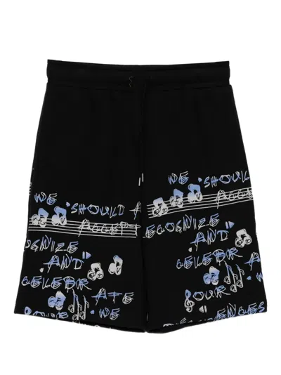 Ports V Printed Track Shorts In Black