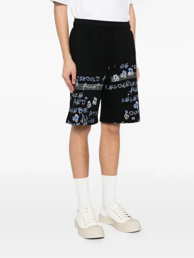 Ports V Printed Track Shorts In Black
