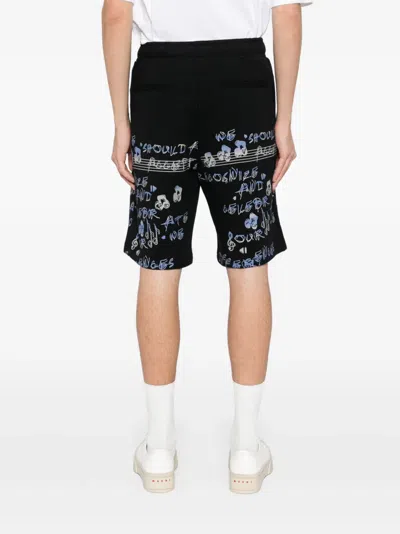 Ports V Printed Track Shorts In Black