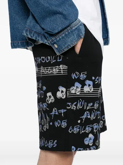 Ports V Printed Track Shorts In Black