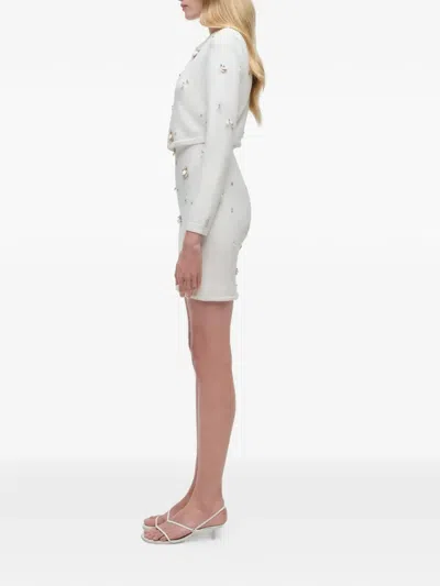 Simkhai Zadie Embellished Cropped Cardigan In White