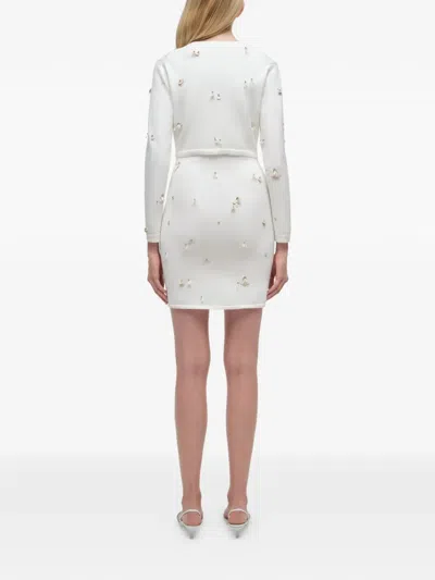 Simkhai Zadie Embellished Cropped Cardigan In White