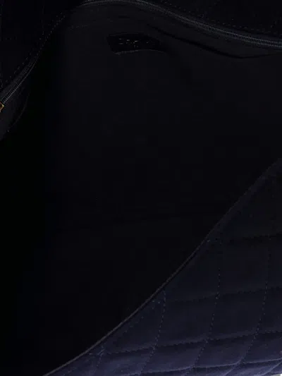 Pre-owned Chanel Xxl Travel Flap Bag Quilted Jersey Small Shoulder Bag In Blue