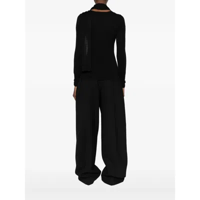 Mark Kenly Domino Tan Scarf-detail Sweater In Black