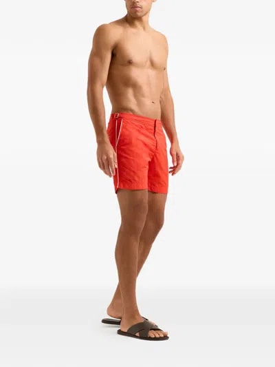 Orlebar Brown Bulldog Piping Swim Shorts In Orange