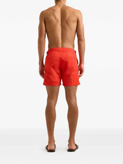 Orlebar Brown Bulldog Piping Swim Shorts In Orange