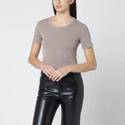 Weekend Max Mara Light Brown Cotton-blend T-shirt In Purple