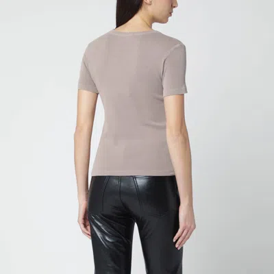 Weekend Max Mara Light Brown Cotton-blend T-shirt In Purple