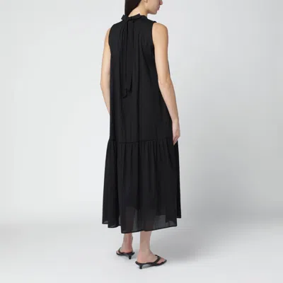 Weekend Max Mara Black Cotton-blend Canvas Dress In Black