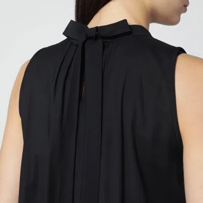 Weekend Max Mara Black Cotton-blend Canvas Dress In Black