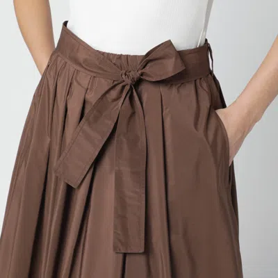 Weekend Max Mara Chocolate Taffeta Midi Skirt In Blue