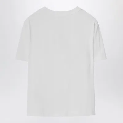 Burberry Ekd Check Cotton T-shirt In White
