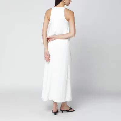 Totême White Sleeveless Midi Dress In White