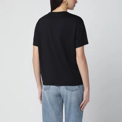 Totême Black Organic Cotton-blend T-shirt In Black