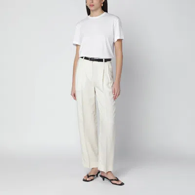 Totême White Organic Cotton-blend T-shirt In White