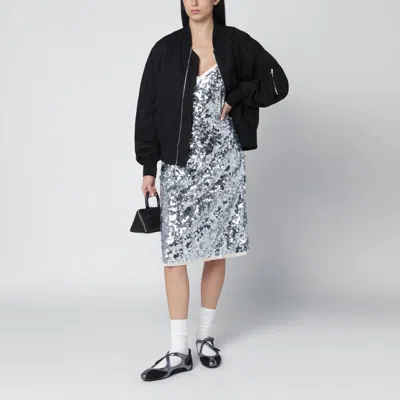 Attico Zip Bomber Jacket In Black