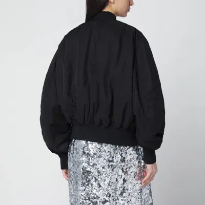 Attico Zip Bomber Jacket In Black