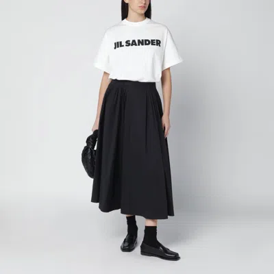 Jil Sander Crewneck Short Sleeves Classic Print T-shirt Clothing In White