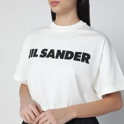Jil Sander Crewneck Short Sleeves Classic Print T-shirt Clothing In White