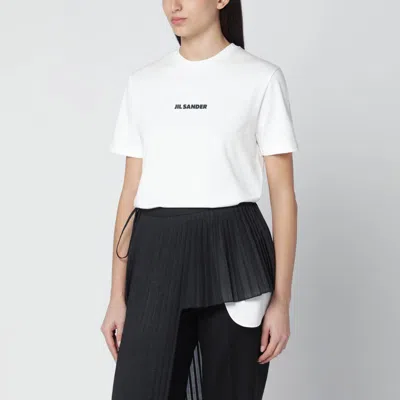 Jil Sander Crewneck Short Sleeves Classic Logo Print T-shirt In White