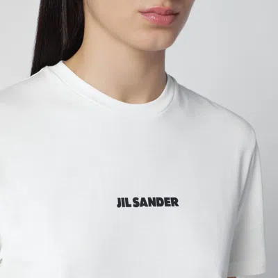 Jil Sander Crewneck Short Sleeves Classic Logo Print T-shirt In White