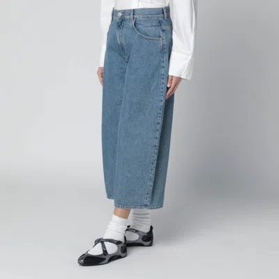 Attico Light Blue Cropped Jeans In Blue