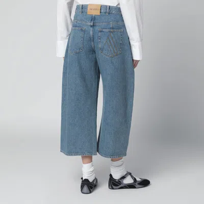 Attico Light Blue Cropped Jeans In Blue
