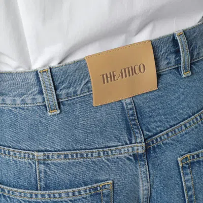 Attico Light Blue Cropped Jeans In Blue