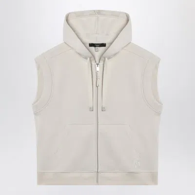 Weekend Max Mara Ivory Cotton-fleece Gilet In Blue