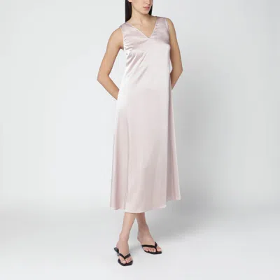 Weekend Max Mara Blush Satin Fluid Dress In White