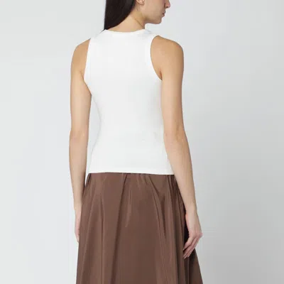 Weekend Max Mara Ivory Cotton-blend Tank Top In White