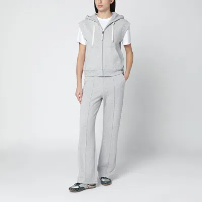 Weekend Max Mara Grey Cotton-fleece Gilet In Gray