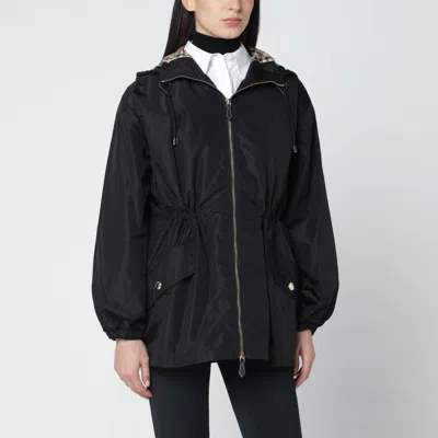 Burberry Black Nylon Parka In Black