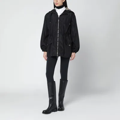 Burberry Black Nylon Parka In Black