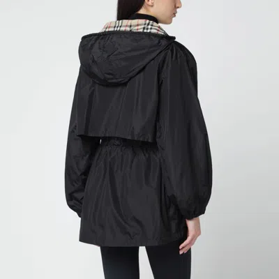 Burberry Black Nylon Parka In Black