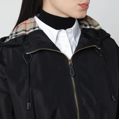 Burberry Black Nylon Parka In Black