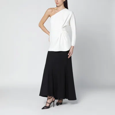 Valentino Ivory One-shoulder Top In Couture Cady In White