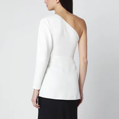 Valentino Ivory One-shoulder Top In Couture Cady In White