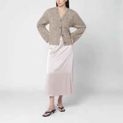 Weekend Max Mara Blush Satin Midi Skirt In Blue